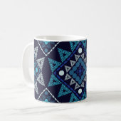 エスニックボホ刺繍シームレスパターン コーヒーマグカップ (正面左)