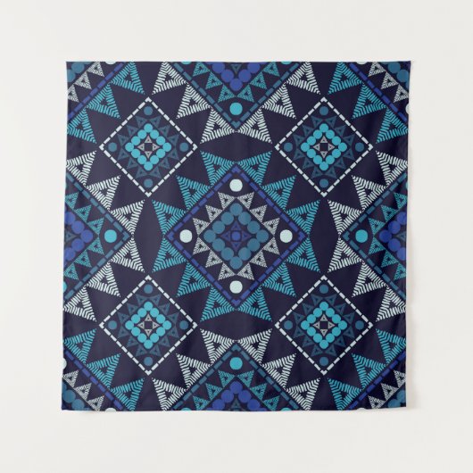 エスニックボホ刺繍シームレスパターン タペストリー (正面)