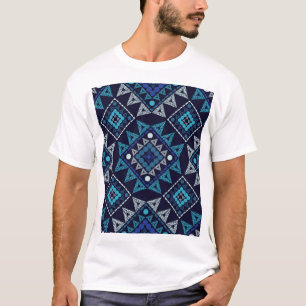 エスニックボホ刺繍シームレスパターン Tシャツ