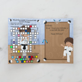 エスニックボーイズ空手シークレットメッセージハッピーバースデー カード