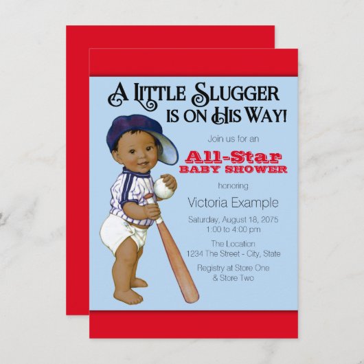 エスニックボーイベビーシャワー招待状 招待状 (正面/裏面)