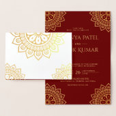 エスニックマンダラレッドインディアン結婚ズ金ゴールド 箔カード (ディスプレー)
