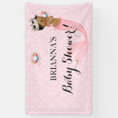 エスニックマーメイドプリンセスベビーガールクラウンピンク 横断幕 (縦)