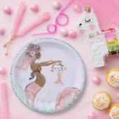 エスニックマーメイドママ赤ちゃんシャワー紙プレート ペーパープレート (パーティー)