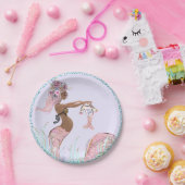 エスニックマーメイドママ赤ちゃんシャワー紙プレート ペーパープレート (パーティー)