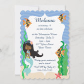 エスニックマーメイド誕生日プールパーティー 招待状 (正面)