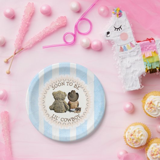 エスニックマーンになるLil'カウボーイベビーシャワー紙 ペーパープレート (パーティー)