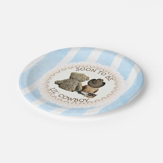 エスニックマーンになるLil'カウボーイベビーシャワー紙 ペーパープレート (アングル)