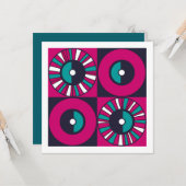 エスニックミッドセンチュリーモダンマゼンダティール（緑がかった色）空白の カード (正面/裏面インサイチュ)