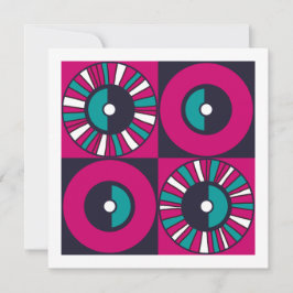 エスニックミッドセンチュリーモダンマゼンダティール（緑がかった色）空白の カード