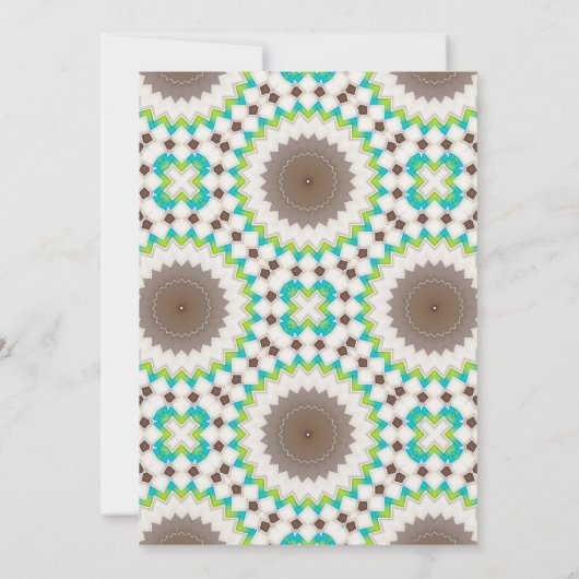 エスニックモザイク男女兼用ベビーシャワー 招待状 (裏面)