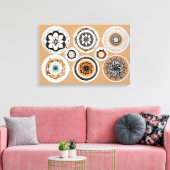 エスニックモダンシェイプカラフル包まれたアートキャンバスP キャンバスプリント (インサイチュ (リビング))