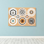 エスニックモダンシェイプカラフル包まれたアートキャンバスP キャンバスプリント (インサイチュ (ウッドフロア))