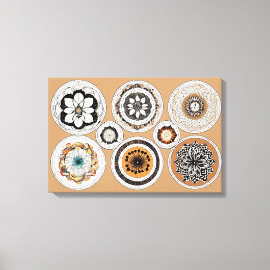 エスニックモダンシェイプカラフル包まれたアートキャンバスP キャンバスプリント (正面)