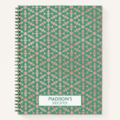 エスニックモロッコジオメトリックモザイクレシピクック ノートブック (正面)