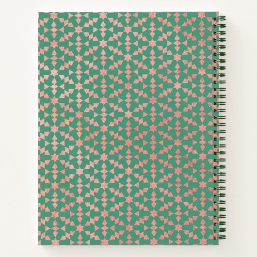 エスニックモロッコジオメトリックモザイクレシピクック ノートブック (裏面)