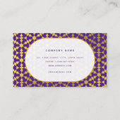 エスニックモロッコパープル&金ゴールドプロフェッショナル 名刺 (裏面)