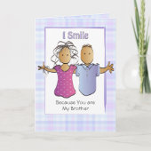 エスニックユーモアのあるブラザーマンガモダン誕生日 カード (正面)