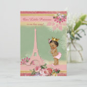 エスニックリトルプリンセスエッフェルタワーベイビーシャワー 招待状 (スタンド正面)