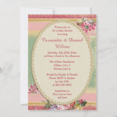 エスニックリトルプリンセスエッフェルタワーベイビーシャワー 招待状 (裏面)