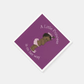 エスニックリトルプリンセスベビーシャワーパープル スタンダードカクテルナプキン (角)