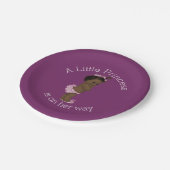 エスニックリトルプリンセスベビーシャワーパープル ペーパープレート (アングル)