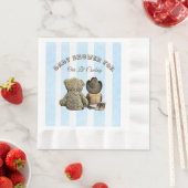 エスニックリーカウボーイとテディベア赤ちゃんシャワー 縁ありランチョンナプキン (インサイチュ)