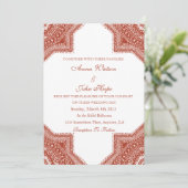 エスニックレッドモロッコ結婚式招待状 招待状 (スタンド正面)