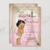 エスニックヴィンテージパリベビーシャワー 招待状 (正面/裏面)