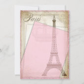 エスニックヴィンテージパリベビーシャワー 招待状 (裏面)