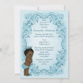 エスニックヴィンテージプリンスブルーベビーシャワー 招待状 (裏面)