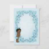 エスニックヴィンテージプリンスベビーシャワーありがとう サンキューカード (裏面)