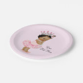 エスニックヴィンテージプリンセスバレリーナベビーシャワー ペーパープレート (アングル)