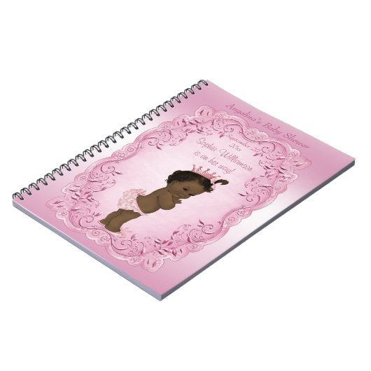 エスニックヴィンテージプリンセスベビーシャワーゲストブック ノートブック (左側)