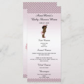 エスニックヴィンテージプリンセス水玉模様ベビーシャワーメニュー メニュー (正面/裏面)