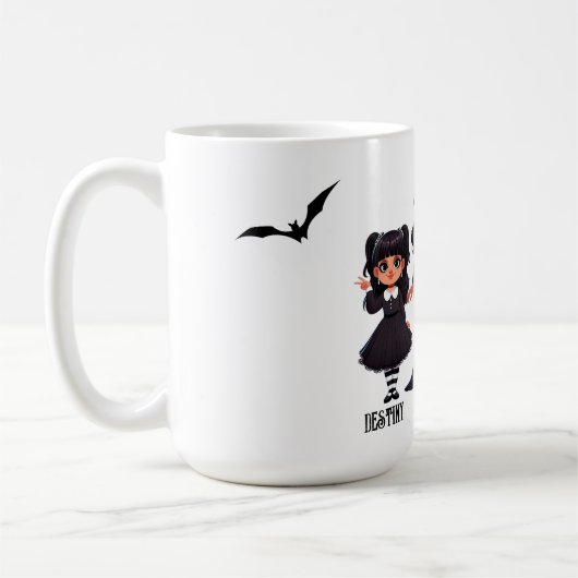 エスニック不気味ファミリーかわいいハロウィーン コーヒーマグカップ (左)