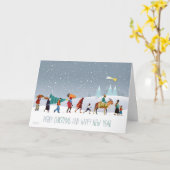 エスニック人旅行クリスマスカード カード (黄色い花)