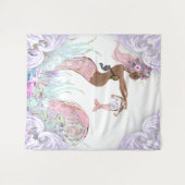 エスニック人魚のママ ベイビーシャワーバナー 背景 タペストリー (正面(横))