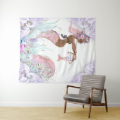 エスニック人魚のママ ベイビーシャワーバナー 背景 タペストリー (インサイチュ(横))