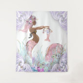 エスニック人魚のママ ベイビーシャワーバナー 背景 タペストリー (正面)