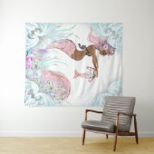 エスニック人魚のママ ベイビーシャワー 背景 バナー タペストリー (インサイチュ(横))