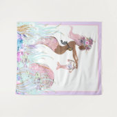 エスニック人魚ベイビーシャワーバナー背景 タペストリー (正面(横))