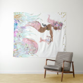 エスニック人魚ママ ベイビーシャワーバナー 背景 タペストリー (インサイチュ(横))