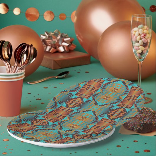 エスニック先住民アメリカインディアン部族パターン ペーパープレート (複数)