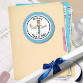 エスニック医師PAブルーおもしろい卒業式 ラウンドシール