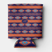 エスニック南アステカのパターン。モノグラム。 缶クーラー (正面)