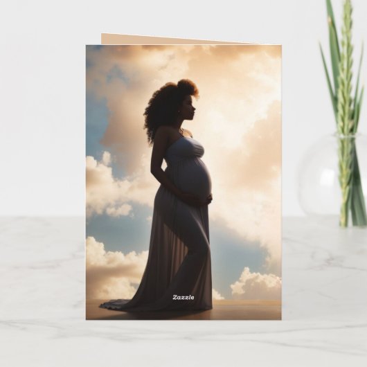 エスニック女性妊娠おめでとう カード (裏面)