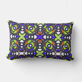 エスニック宇宙オービット万華鏡のように千変万化するパターンJオレンジグリーン ランバークッション (正面)