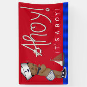 エスニック小さなセーラー航海のベビーシャワー 横断幕 (縦)