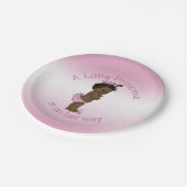 エスニック小さなプリンセス赤ちゃんシャワーピンク ペーパープレート (アングル)